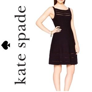 Kate Spade Open Cable Sweater Dress black large